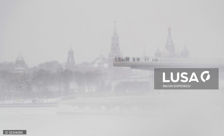 Queda de neve em Moscovo, na Russia. 