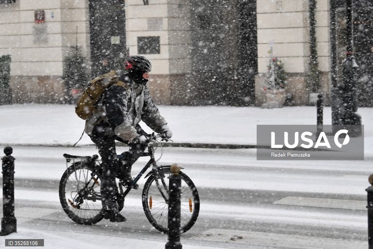 Queda de neve em Varsóvia