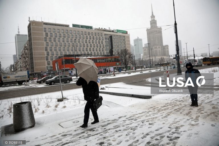 Queda de neve em Varsóvia