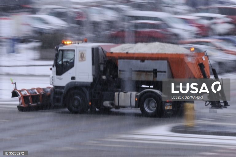 Queda de neve em Varsóvia