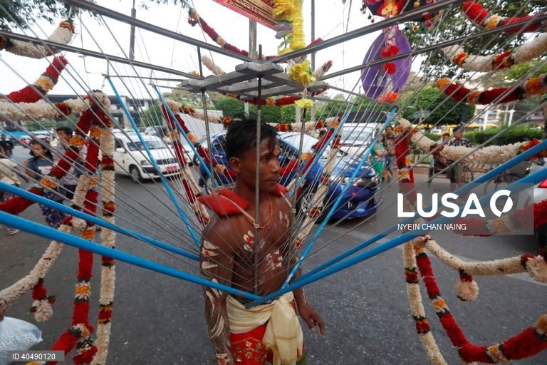 Festival hindu em Yangon em Mianmar (antiga Birmânia).