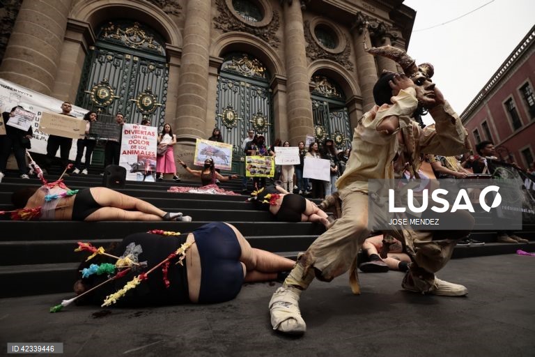 México: Activistas protestam para exigir a proibição das touradas
