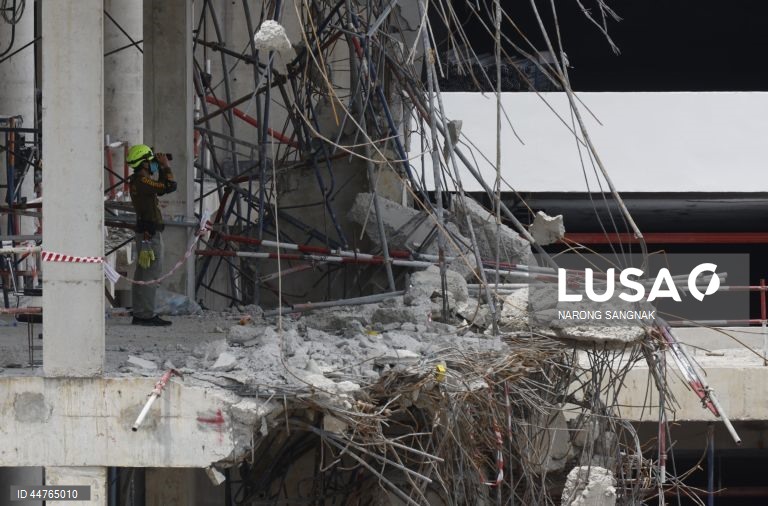 Equipas de salvamento procuram sobreviventes depois de terem sido detectados sinais de vida sob os escombros de um edifício que ruiu em Banguecoque, Tailândia. As equipas de salvamento detectaram sinais de vida sob os escombros de um edifício de 30 andares que ruiu na sequência dos tremores de um terramoto de magnitude 7,7 que atingiu Myanmar em 28 de março.