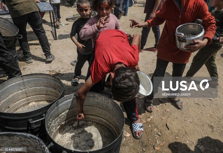 Palestina: Deslocados em Jabalia recebem alimentos
