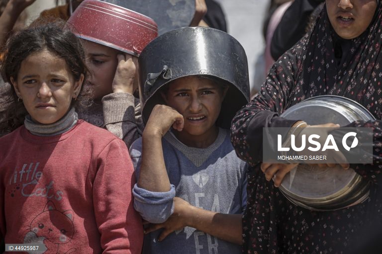 Faixa de Gaza: Distribuição de alimentos em Jabalia