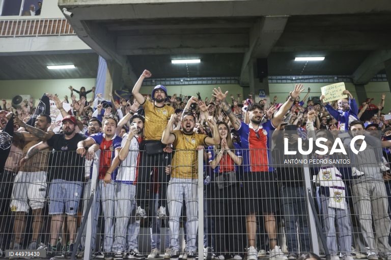 Os adeptos do Alverca festejam a subida à Primeira Liga no final do jogo da 34.ª jornada da II liga de futebol contra a equipa do Portimonense, realizado no Complexo Desportivo Futebol Clube de Alverca, Vila Franca de Xira, 16 de maio de 2025. ANTÓNIO PEDRO SANTOS/LUSA