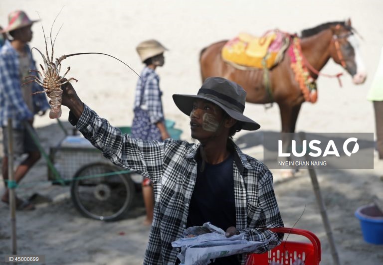 Myanmar: Vida quotidiana na praia de Ngwe Saung
