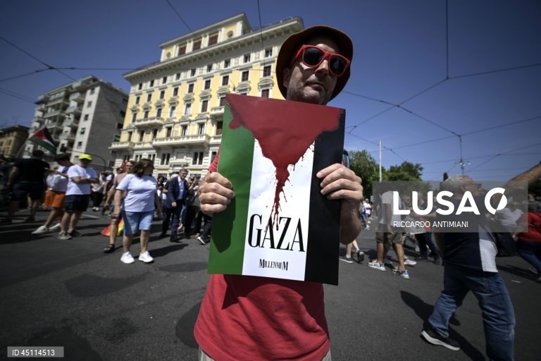 Roma: Partidos da oposição italianos organizam manifestação pró-palestina