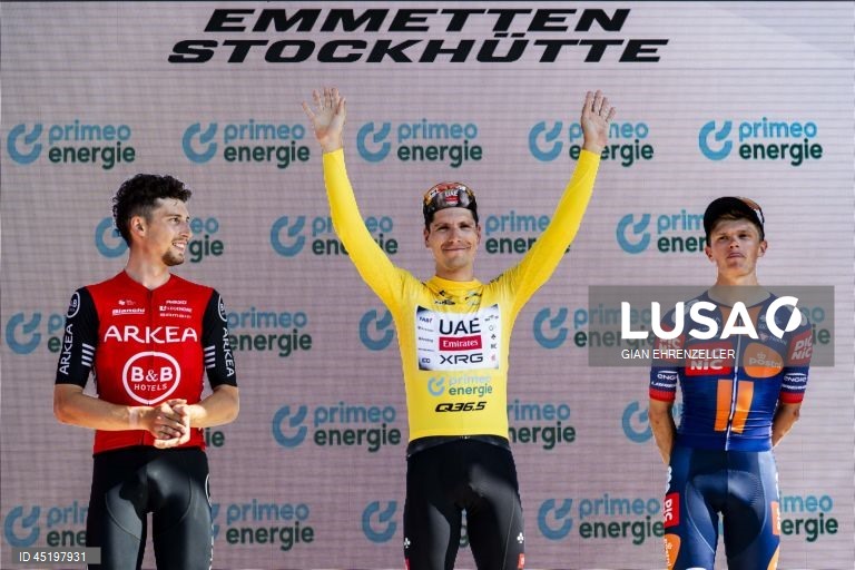 O ciclista português João Almeida (UAE Emirates) venceu hoje a Volta à Suíça, ao triunfar na oitava e última etapa em cronoescalada, em que anulou a diferença de 33 segundos para o então líder, o francês Kévin Vauquelin (Arkéa-B&B Hotels).