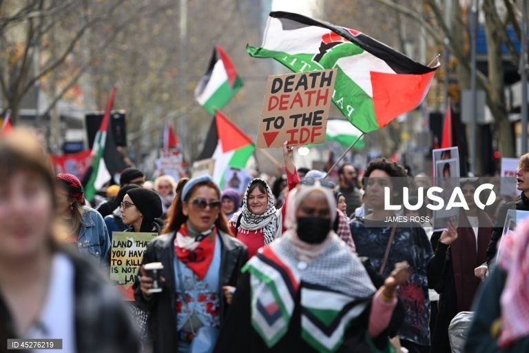 Protesto pró-Palestina em Melbourne, Austrália