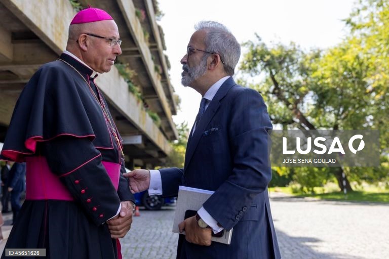 Secretário de Estado do Vaticano, Cardeal Pietro Parolin, durante a cerimónia de encerramento do compromisso do Jubileu com a cidade, na Fundação Calouste Gulbenkian, em Lisboa.