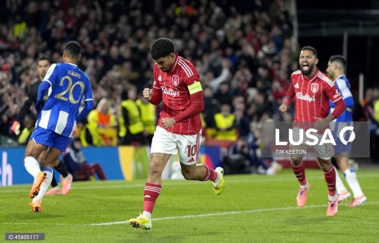  O FC Porto somou hoje a primeira derrota da época, ao perder por 2-0 no terreno dos ingleses do Nottingham Forest, em jogo da terceira jornada da fase de liga da Liga Europa de futebol.