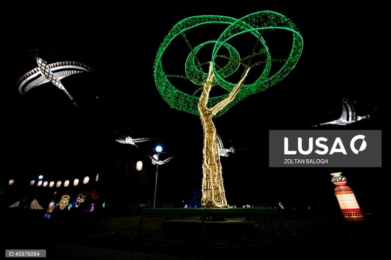 HUngria: Exposição de luzes Magic World do Lumina Park em Budapeste