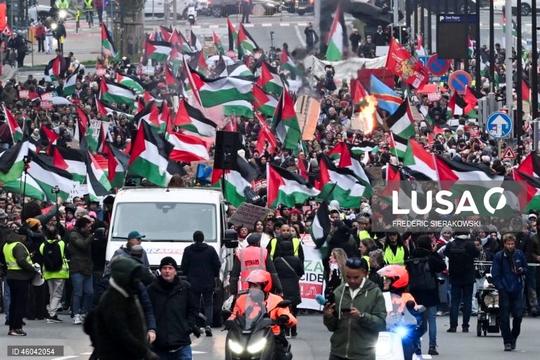 Bruxelas: Marcha nacional em solidariedade com o povo palestiniano.