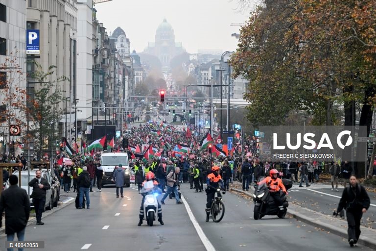 Bruxelas: Marcha nacional em solidariedade com o povo palestiniano.