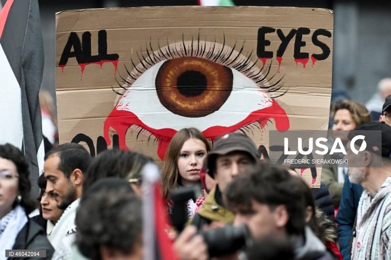 Bruxelas: Marcha nacional em solidariedade com o povo palestiniano.
