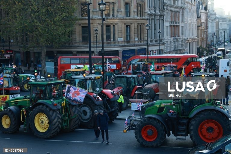 Reino Unido: Agricultores britânicos protestam no dia da apresentação do orçamento em Londres