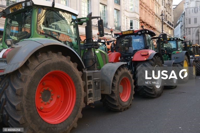 Reino Unido: Agricultores britânicos protestam no dia da apresentação do orçamento em Londres