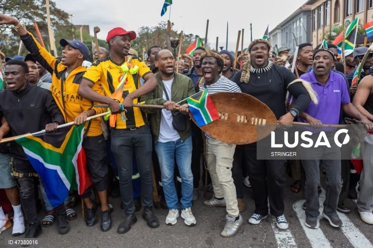 Manifestação anti-imigração em Durban