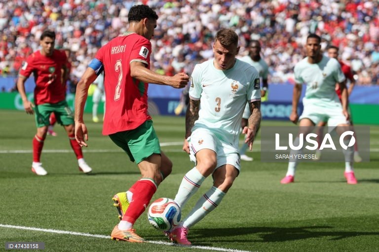 A vice-campeã em título França qualificou-se hoje para as meias-finais do Mundial de futebol de 2026, ao vencer Marrocos, sobrevivente de África, por 2-0, no primeiro encontro dos ‘quartos’, disputado em Foxborough, nos Estados Unidos.