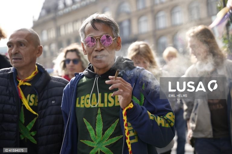 Demonstration for the legalization of cannabis in Copenhagen