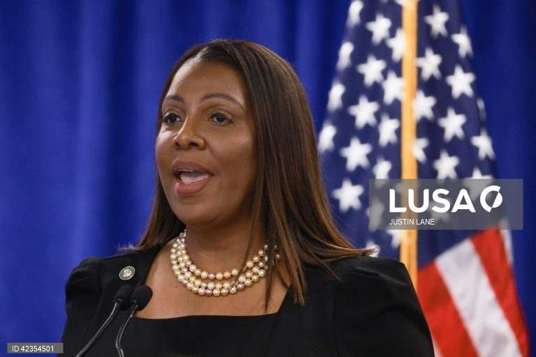New York Attorney General James Press Conference about Trump Civil Trial Ruling