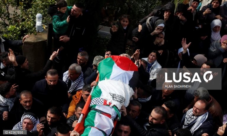Funeral of a Palestinian killed by Israeli forces at Beit Furik checkpoint near Nablus