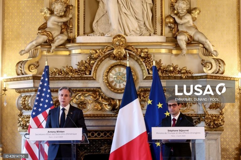 French Foreign Minister Sejourne receives US Secretary of State Blinken in Paris