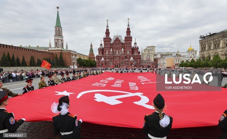 A joining ceremony for the Pioneer Organization at the Red Square in Moscow