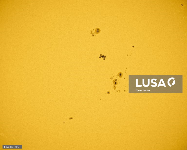 International Space Station pictured against the Sun