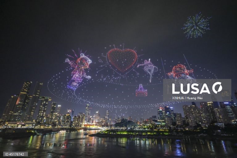 Drone light show in Chongqing, China