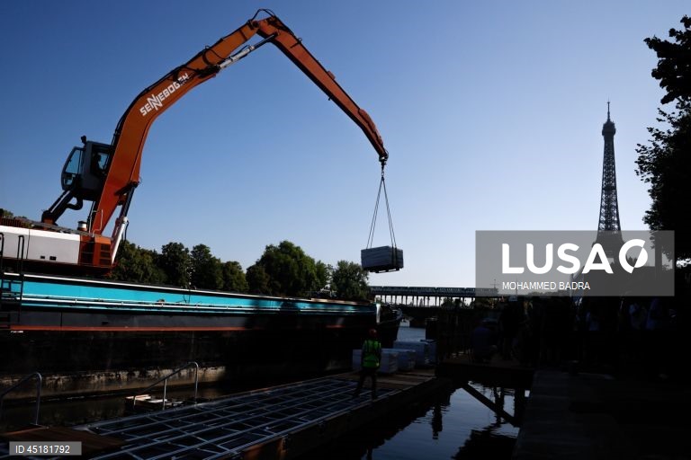 Seine river prepares for swimming season as part of Paris Plages