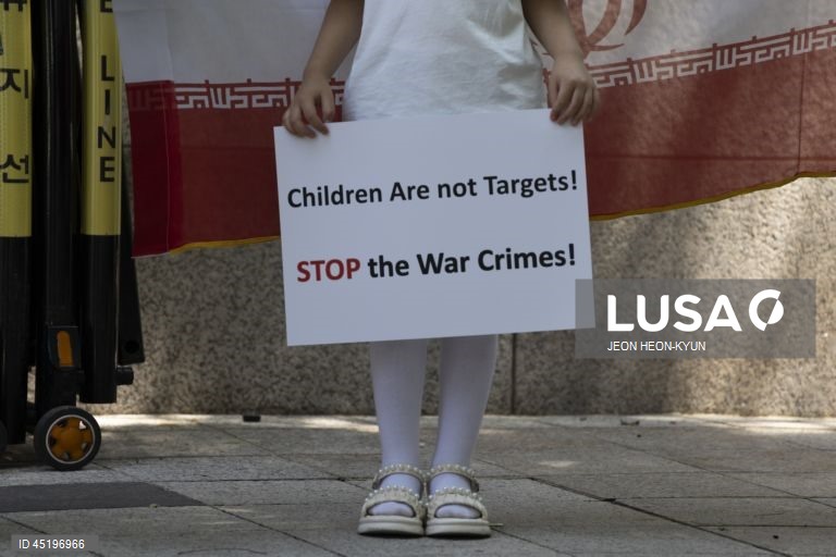 Protest in Seoul against U.S and Israels airstrikes on Iran