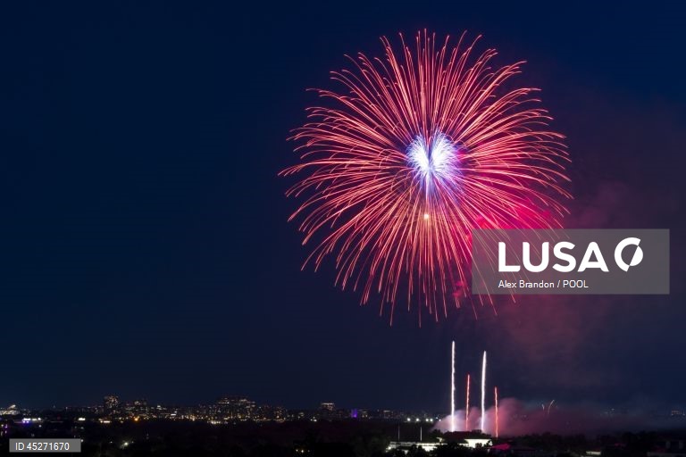 Independence Day fireworks illuminate the sky in Washington