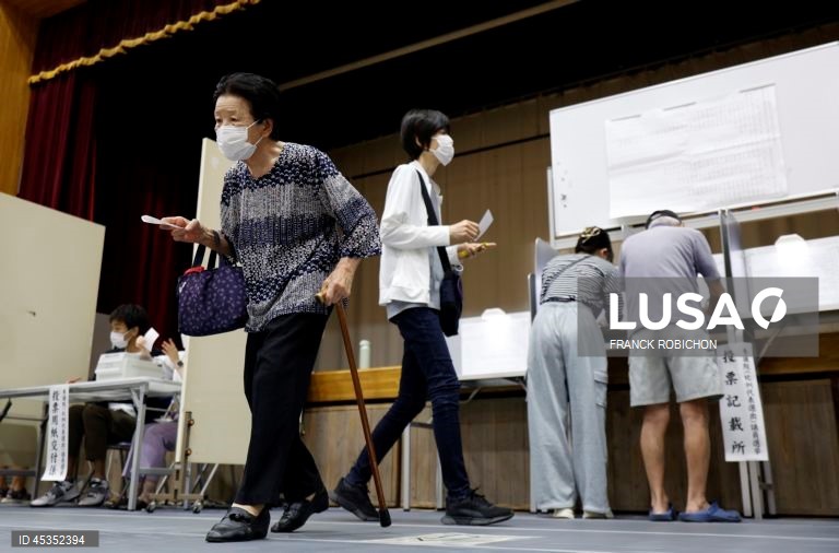 Voting for upper house elections in Japan