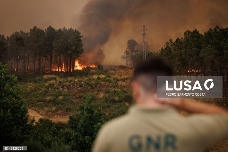 Fogo em Sabrosa com uma frente e 80% do perímetro dominado