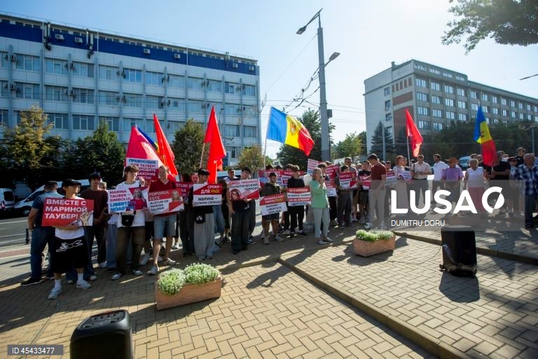 Supporters of the Shor political party protest against government in Chisinau