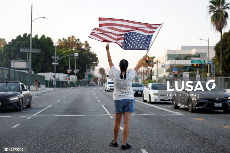 Immigration rights protest in Los angeles
