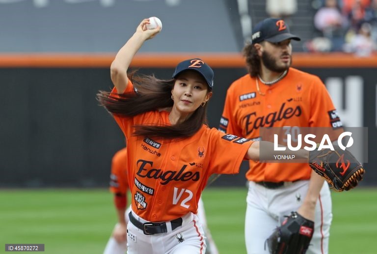 Actor Yuri throws first pitch