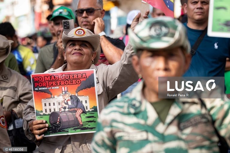 Chavistas protest against the confiscation of an oil tanker by the US