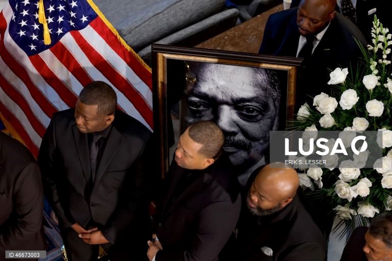 Reverend Jesse Jackson Sr. lies in state at the South Carolina Statehouse