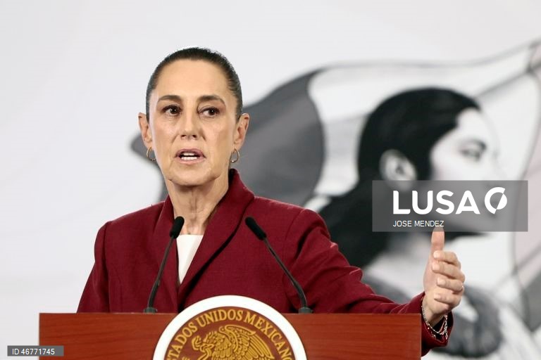 Mexican President Sheinbaum holds daily press briefing at National Palace