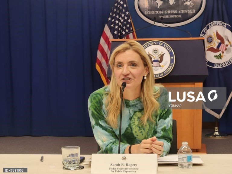 US official Sarah Rogers meets South Korean and Japanese correspondents in Washington