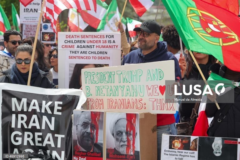 Iranianos em Lisboa pedem reatamento da guerra para efetiva mudança de regime