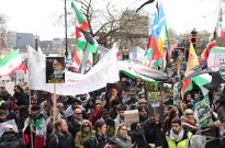 Milhares de apoiantes do Irão manifestaram-se em Londres pela Palestina