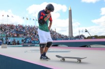 Thomas Augusto nos quartos de final da vertente park nos Mundiais de skate